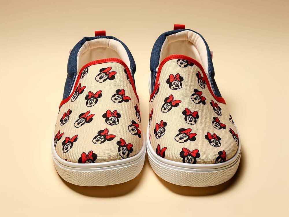Disney Ground Up Minnie Mouse Girls Slip-On Sneakers Size 2/3 NEW With Tags Red